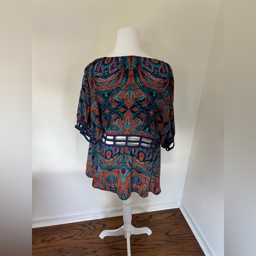 Vintage Bebe Multicolor Patterned Kimono Wrap - image 4